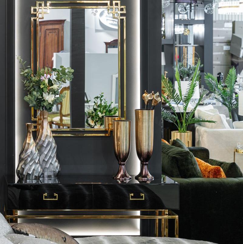 Консоль черная 2 ящика  KFG058