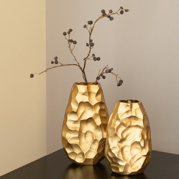 Вазы металлические золото