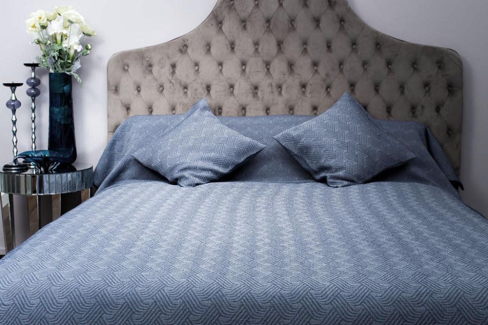 Покрывало полуторное 150х210 синее 16amr-papillon pk1.04m-bl