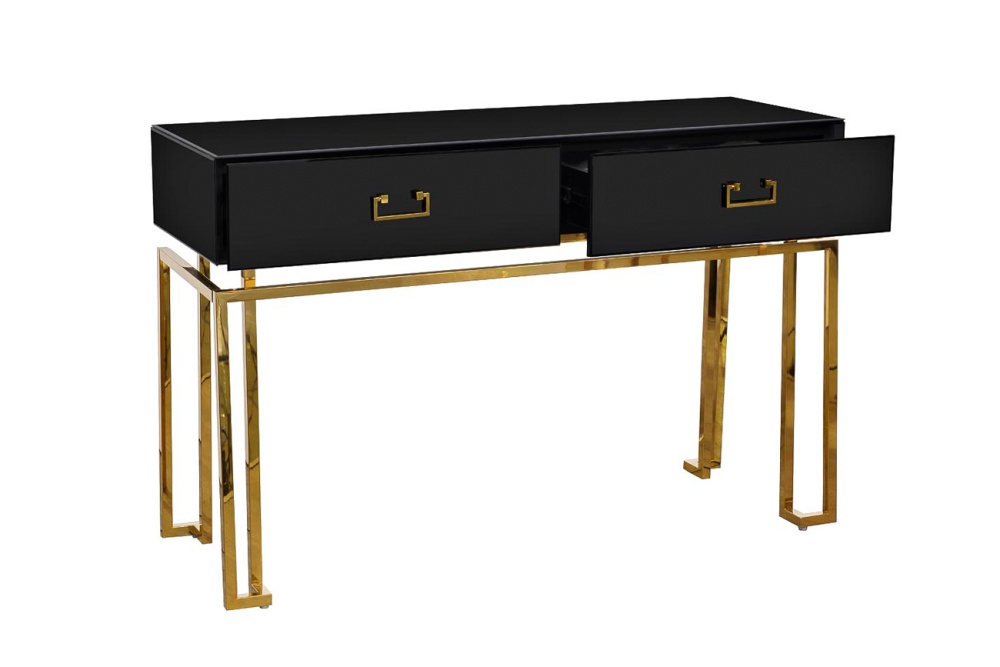 Консоль черная 2 ящика  KFG058