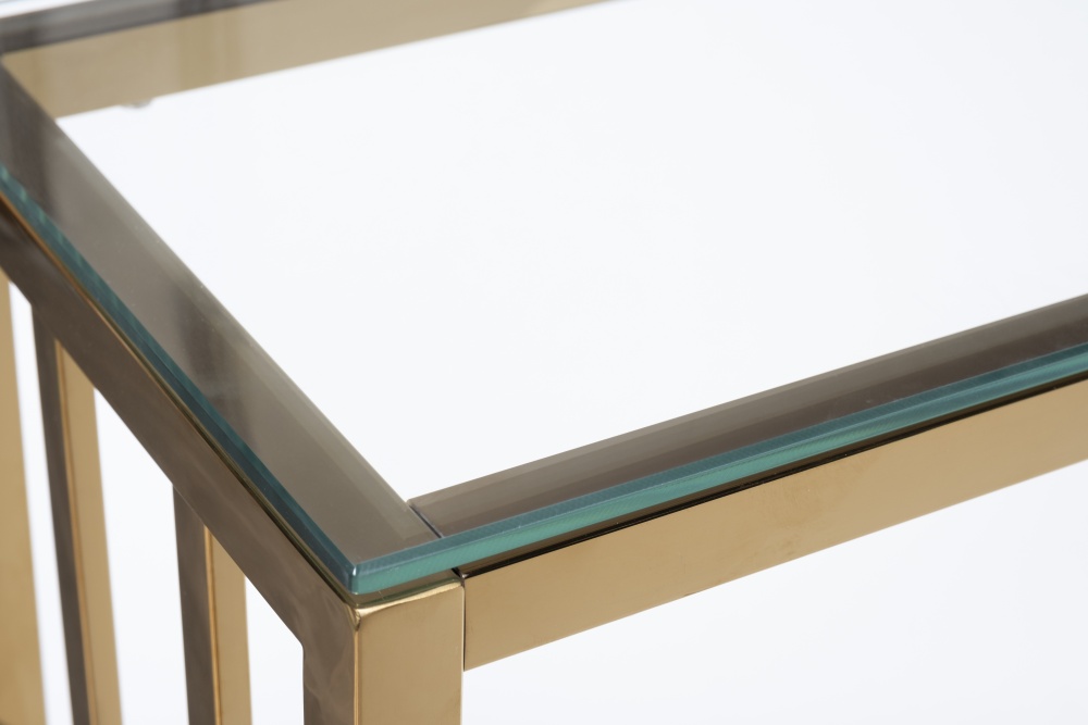 Консоль прозр.стекло/золото 100*30*78см